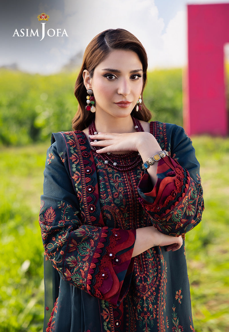 3PC LAWN EMBROIDERED SHIRT WITH CHAFOON  EMBROIDERED DUPATA AND TROUSER - 677