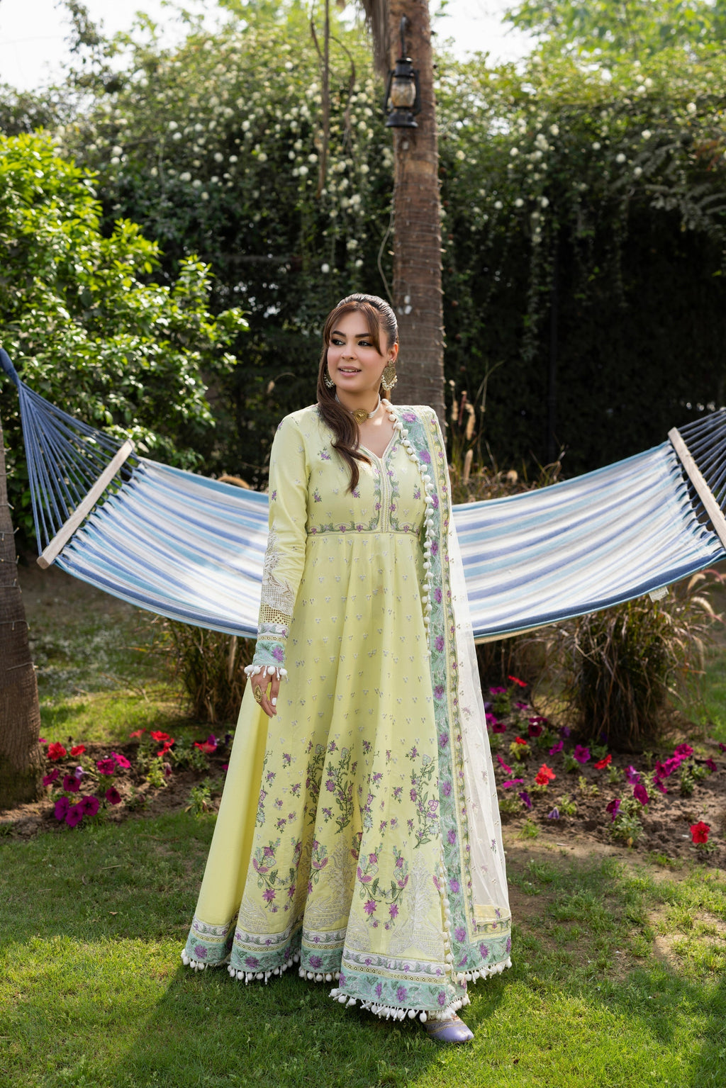ANEEAS 3PC LAWN EMBROIDERED SHIRT WITH NET EMBROIDERED DUPATTA AND TROUSER  728