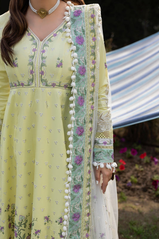 3PC Lawn Embroidered Unstitched Suit - 107
