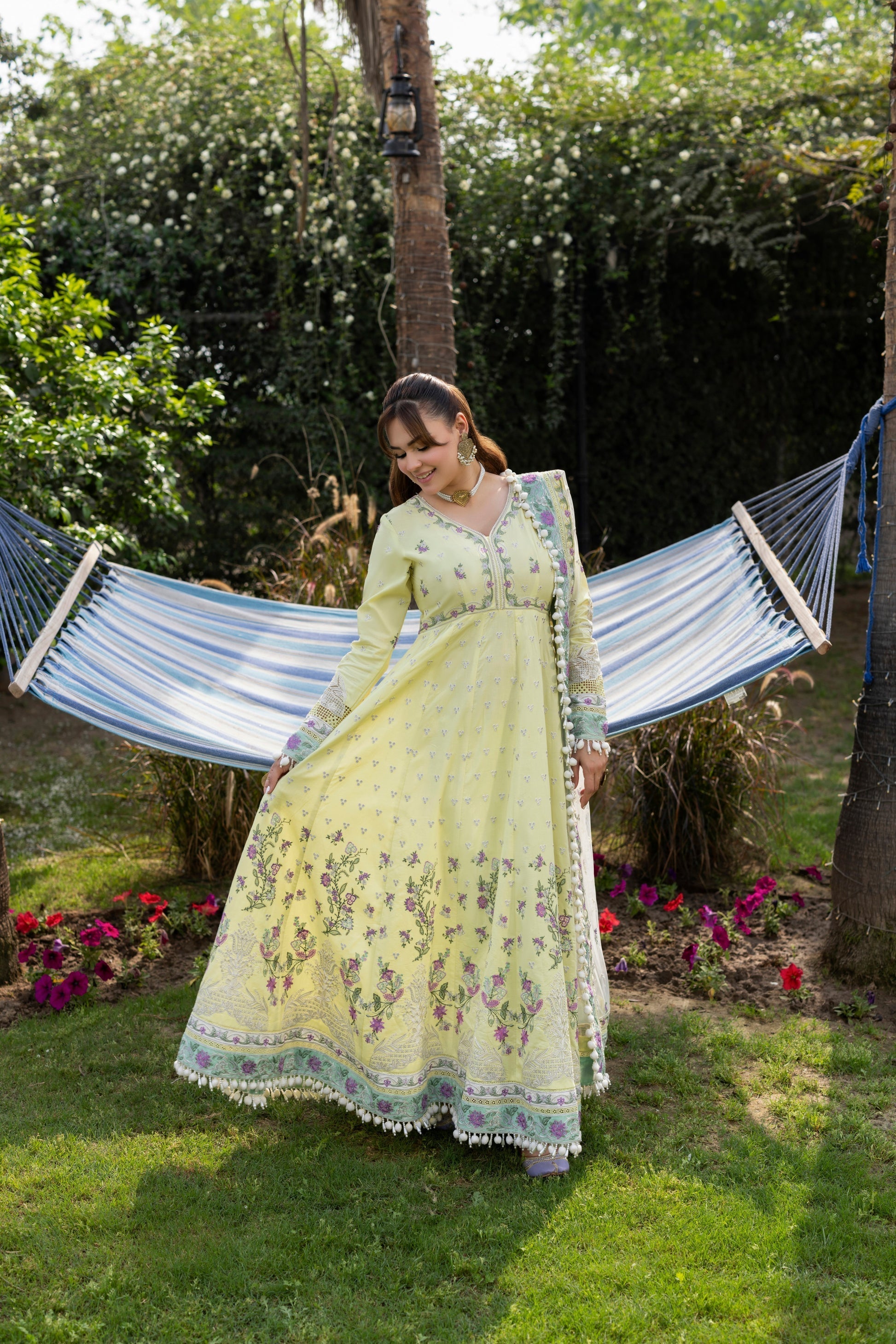 ANEEAS 3PC LAWN EMBROIDERED SHIRT WITH NET EMBROIDERED DUPATTA AND TROUSER  728