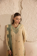 MEHMAL-3PC DHANAK EMBROIDERED SHIRT WITH DHANAK 4 PATI READY TO WEAR DUPATTA-SJ-5167
