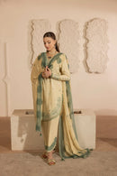 MEHMAL-3PC DHANAK EMBROIDERED SHIRT WITH DHANAK 4 PATI READY TO WEAR DUPATTA-SJ-5167