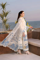 ANEELAS-3PC LAWN EMBROIDERED SHIRT WITH ORGANZA EMBROIDERED DUPATTA AND TROUSER-B-102