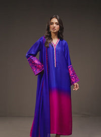 '- 3 Piece Unstitched Embroidered and Printed SIlk Suit 230