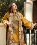 SAPPHIRE-3PC DHANAK EMBROIDERED SHIRT WITH WOOL PRINTED SHWAL AND PRINT TROUSER 3PC-SJ-1690
