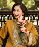 SAPPHIRE-3PC DHANAK EMBROIDERED SHIRT WITH WOOL PRINTED SHWAL AND PRINT TROUSER 3PC-SJ-1690