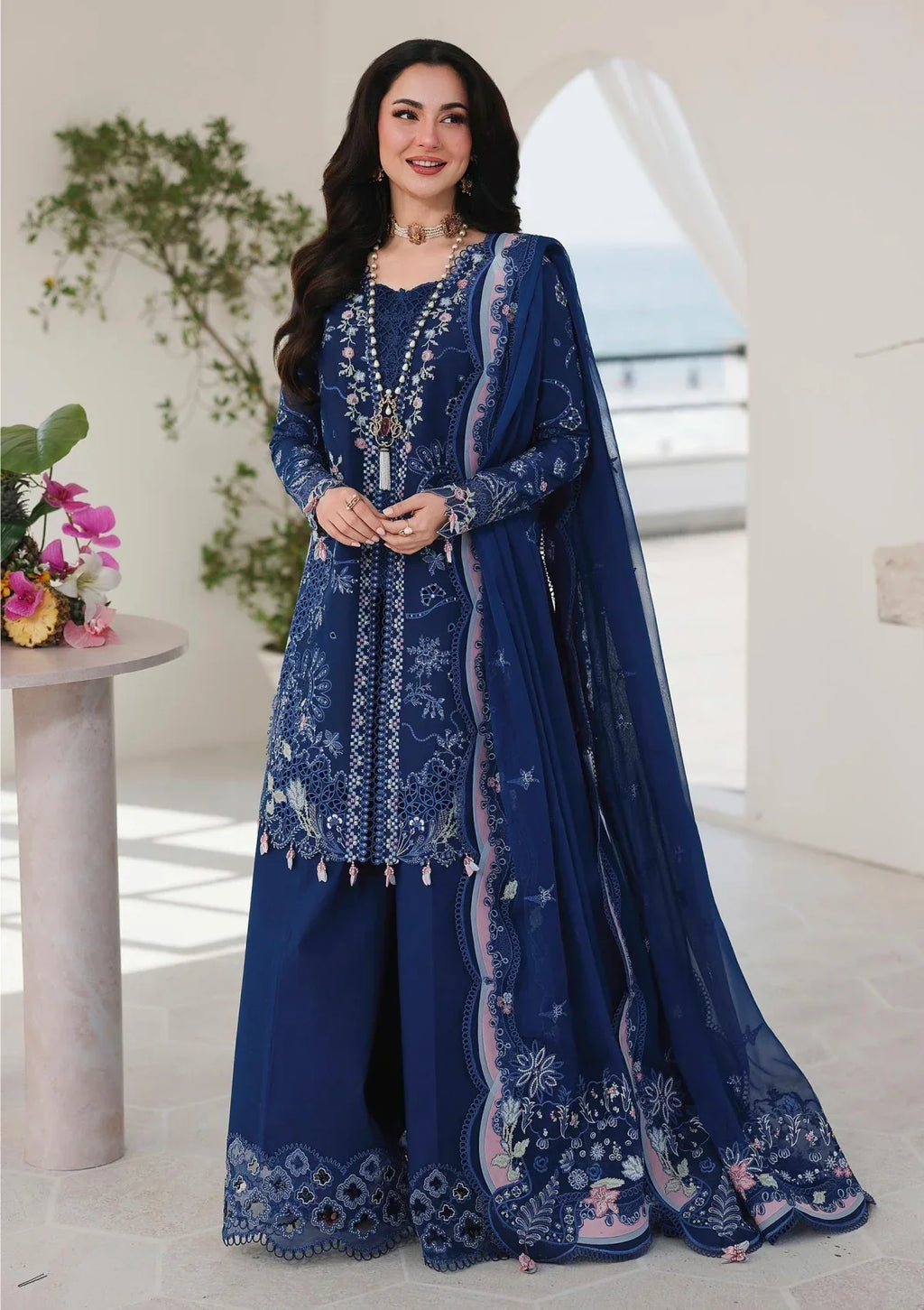 UNSTITCH QALAMKAR PREMIUM EMBROIDERED LUXURY LAWN | UNSTITCHED 3-PIECE SUIT V 713