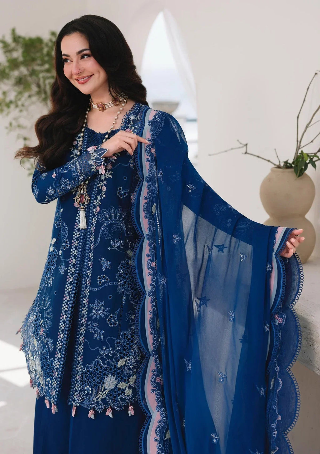 UNSTITCH QALAMKAR PREMIUM EMBROIDERED LUXURY LAWN | UNSTITCHED 3-PIECE SUIT V 713