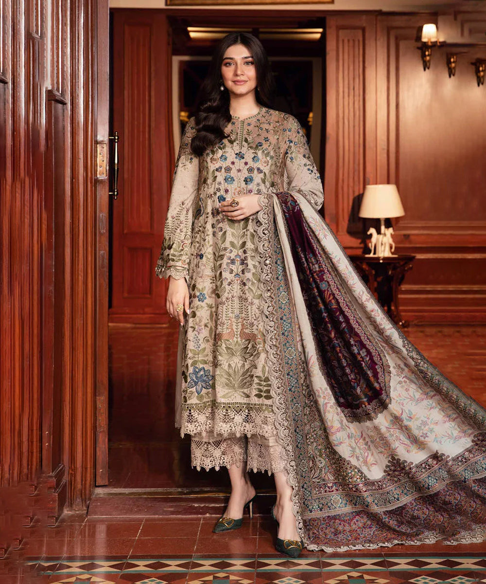 Lawn Embroidered Shirt with Digital printert monark duppata 669 L
