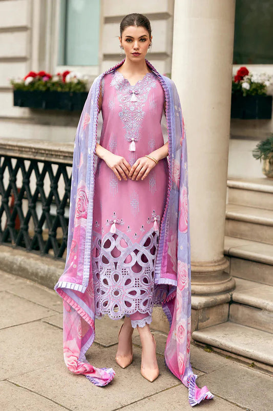 3 Pcs Embroidered Lawn Shirt with Printed Dupatta - MS 2570B - Back