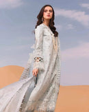 QALAMKAR-3PC DHANAK CHIKANKARI LUXURY EMBROIDERED SHIRT WITH WOOL PRINTED SHAWL SJ-2000