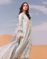 QALAMKAR-3PC DHANAK CHIKANKARI LUXURY EMBROIDERED SHIRT WITH WOOL PRINTED SHAWL SJ-2000