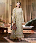 DHANAK UNSTITCH 3PC Embroidered Shirt with Digital Printed WOOL SHAWL - 523W