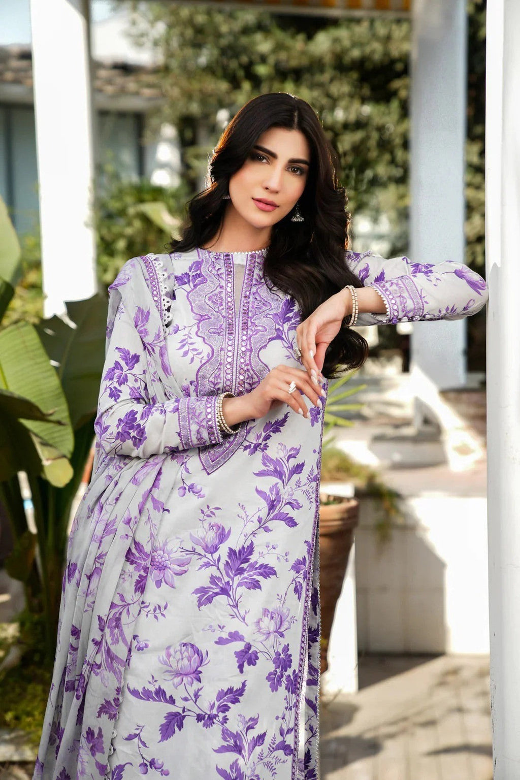 PRINTED Lelin EMBROIDERY UNSTITCH DRESS 3 PIECE V518