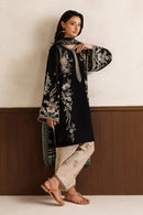 BAROQUE - 3PC DHANAK EMBROIDERED SHIRT EMBROIDERED TROUSER WITH PRINTED COURTRAI DUPATTA SJ-5578