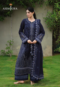ASIM JOFA - 3PC DHANAK EMBROIDERED CHIKANKARI SHIRT WITH HEAVY EMB DUPATTA SJ-6078