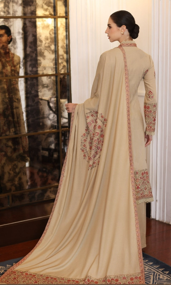 Dhanak 3PC Embroidered With Dhanak shawl Embroidered -BR 660