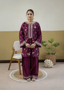 URGE PRET-2PC DHANAK EMBROIDERED SHIRT WITH EMB TROUSER SJ-800
