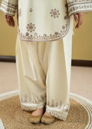 LAAM-2PC DHANAK EMBROIDERED SHIRT WITH EMB SLEEVES SJ-5942