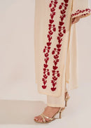 IZEL-2PC DHANAK FLORAL EMBROIDERED SHIRT WITH SLEEVES EMB SJ-5938