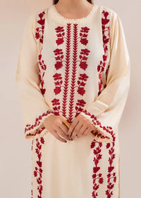IZEL-2PC DHANAK FLORAL EMBROIDERED SHIRT WITH SLEEVES EMB SJ-5938