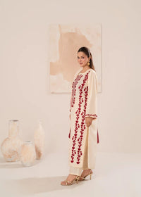 IZEL-2PC DHANAK FLORAL EMBROIDERED SHIRT WITH SLEEVES EMB SJ-5938