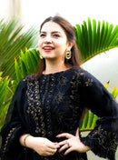 UNSTITCH 3 Piece Embroidered Lawn Shirt with Embroidered Organza Duppata 1020