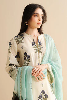 3PC Digital Printed Lawn Shirt with Printed Dupatta - CO 492 - Back