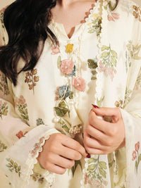 LILLY - 3PC PRINTED CHIFFON SHIRT CHIFFON DUPATTA VISCOSE INNER & TROUSER SJ-1004