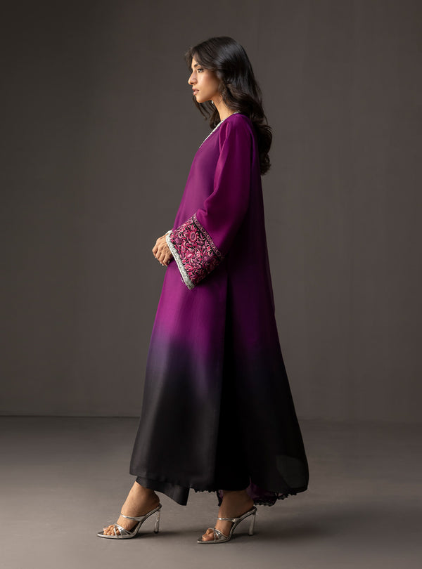'- 3 Piece Unstitched Embroidered and Printed SIlk Suit 226