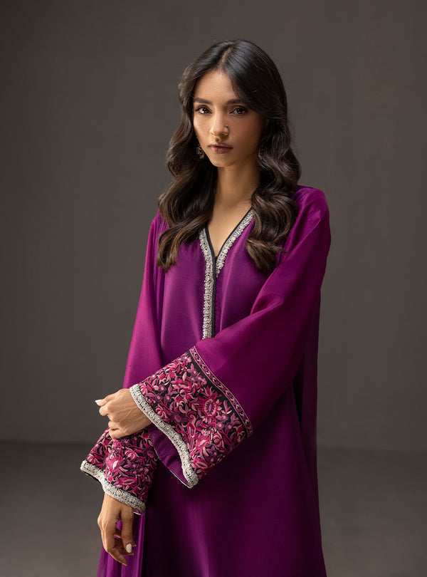 '- 3 Piece Unstitched Embroidered and Printed SIlk Suit 226