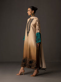 '- 3 Piece Unstitched Embroidered and Printed SIlk Suit 229