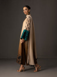 '- 3 Piece Unstitched Embroidered and Printed SIlk Suit 229