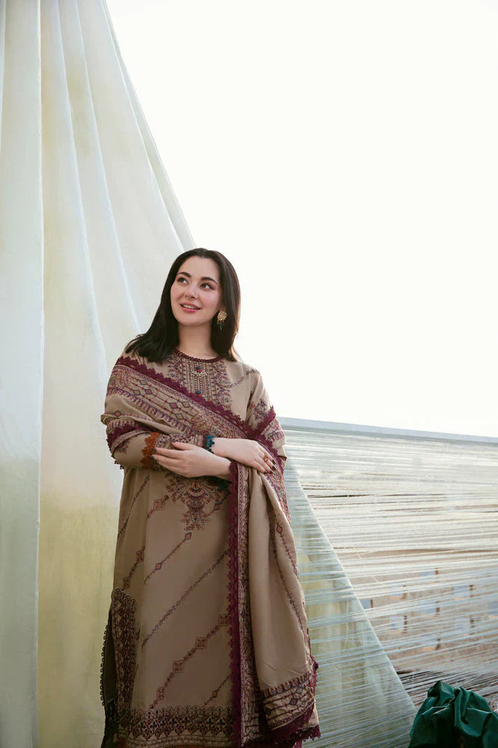 '-3PC DHANAK EMBROIDERED UNSTICHED Sute FL 895