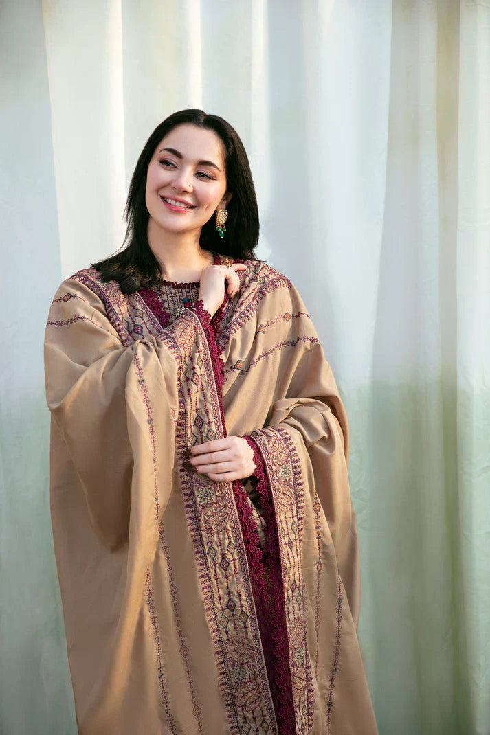 '-3PC DHANAK EMBROIDERED UNSTICHED Sute FL 895
