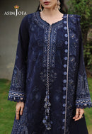 ASIM JOFA - 3PC DHANAK EMBROIDERED CHIKANKARI SHIRT WITH HEAVY EMB DUPATTA SJ-6078