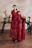 MARYAM HUSSAIN-3PC DHANAK HEAVY EMBROIDERED SHIRT WITH CUTWORK DUPATTA SJ-563