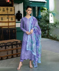 3 Piece Embroidered Lawn Shirt with Printed Cotton Net Dupatta - OR 86