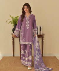 SUMMER 3PC LAWN EMBROIDERED SUIT  730