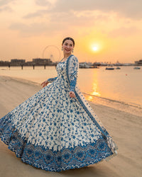 FAIZA SAQLAIN  3PC LAWN EMBROIDERED SHIRT WITH NET EMBROIDERED DUPATTA AND TROUSER 718