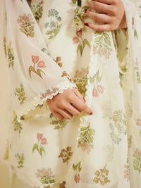 LILLY - 3PC PRINTED CHIFFON SHIRT CHIFFON DUPATTA VISCOSE INNER & TROUSER SJ-1004
