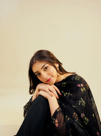 SASHA - 3PC PRINTED CHIFFON SHIRT CHIFFON DUPATTA VISCOSE INNER & TROUSER SJ-1003
