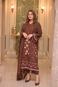 Aneela's 3PC - Lawn Unstitched Embroidered Collection With Khaddi Net Dupatta - 704