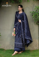 ASIM JOFA - 3PC DHANAK EMBROIDERED CHIKANKARI SHIRT WITH HEAVY EMB DUPATTA SJ-6078