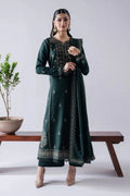 '-3PC DHANAK EMBROIDERED SHIRT WITH DHANAK EMBROIDERED SHAWL & TROUSER-BIC- 670