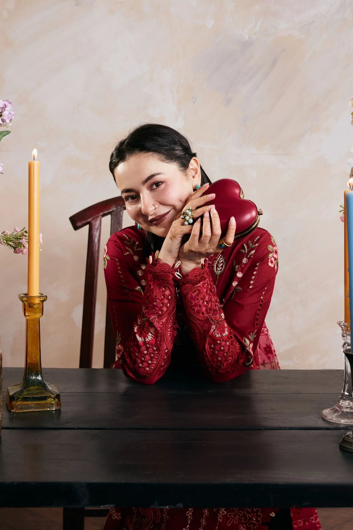 MARYAM HUSSAIN-3PC DHANAK HEAVY EMBROIDERED SHIRT WITH CUTWORK DUPATTA SJ-563