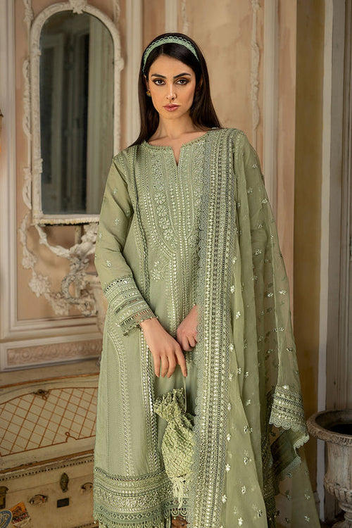 3 Piece Embroidered Lawn Shirt with Embroidered Organza Dupatta - SN 60 - Back