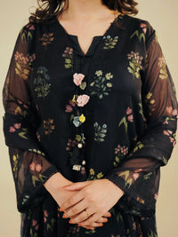 SASHA - 3PC PRINTED CHIFFON SHIRT CHIFFON DUPATTA VISCOSE INNER & TROUSER SJ-1003