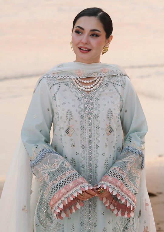 Lawn-3PC Embroidered Shirt With Khadi Net Embroidered Dupatta-  722