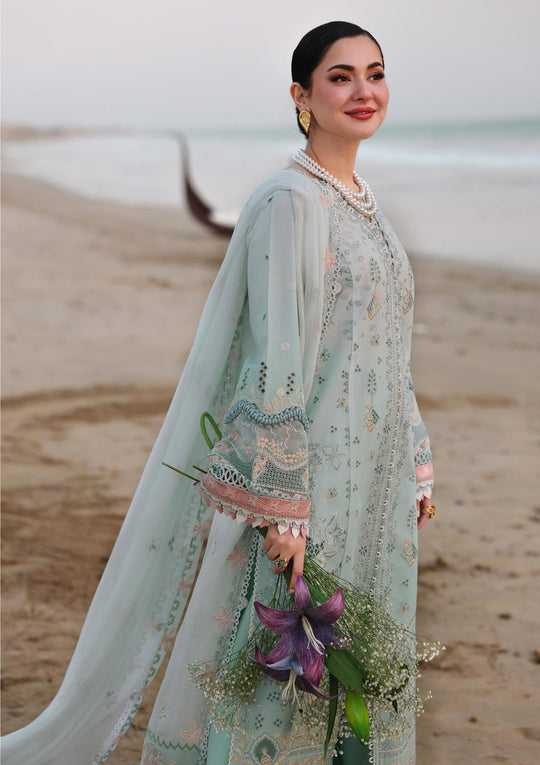 Lawn-3PC Embroidered Shirt With Khadi Net Embroidered Dupatta-  722